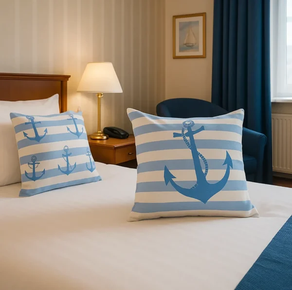 anker kissen blau, dekokissen, dekokissen maritim, dekokissen maritim anker
