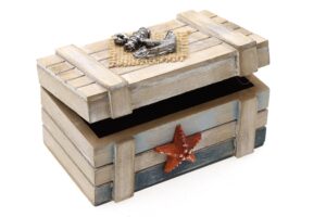 Dekorative Truhe Seestern stilvolle Schatulle für Bad, Wohnzimmer oder maritime Geschenkideen.