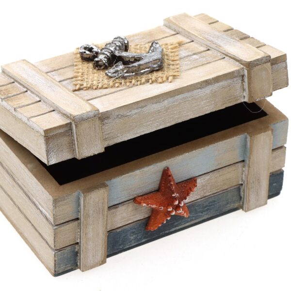 Dekorative Truhe Seestern stilvolle Schatulle für Bad, Wohnzimmer oder maritime Geschenkideen.