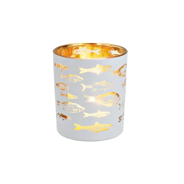 teelicht-glas, teelicht glas, teelichter, fisch bilder, fisch motiv